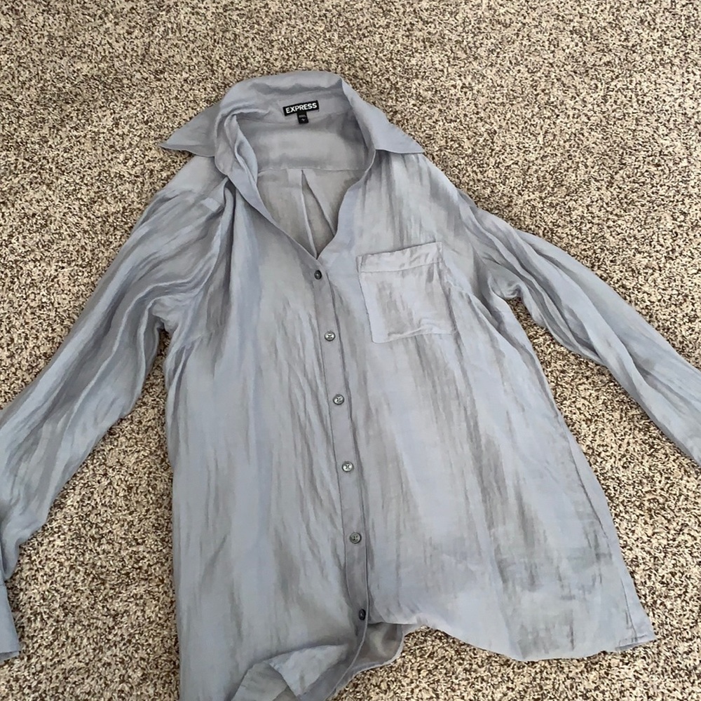 Grey Linen Express Blouse